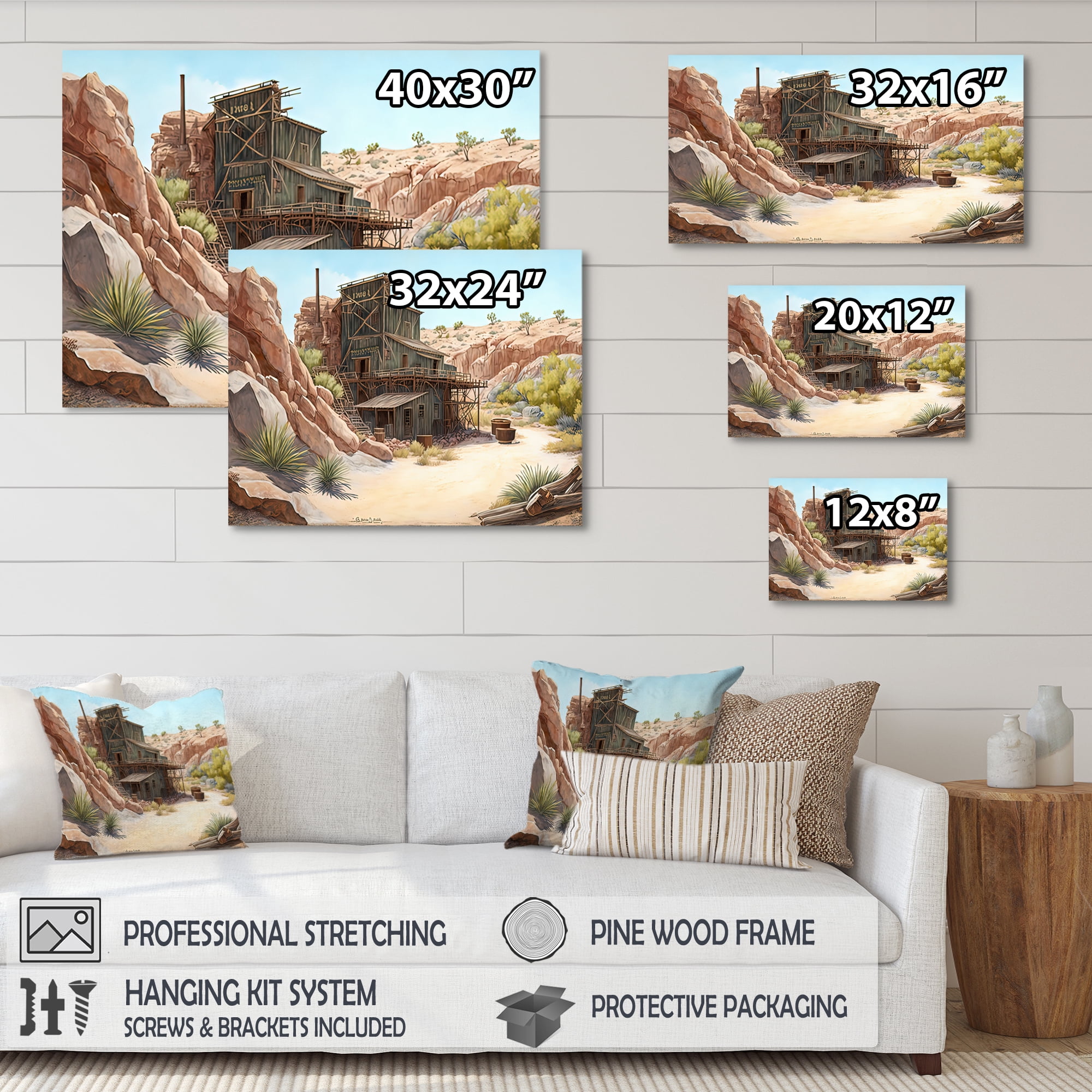 Designart Arizona Wild West Gold Mine II Canvas Wall Art
