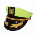 thumbnail image 4 of Captain Yacht Sailor Hat Adjustable Hat Flat Top Visor - White - 1 Piece, 4 of 5