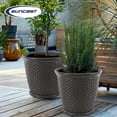 thumbnail image 6 of Suncast Sonora 22 Inch Resin Wicker Decorative Garden Planter, Java (2 Pack), 6 of 12