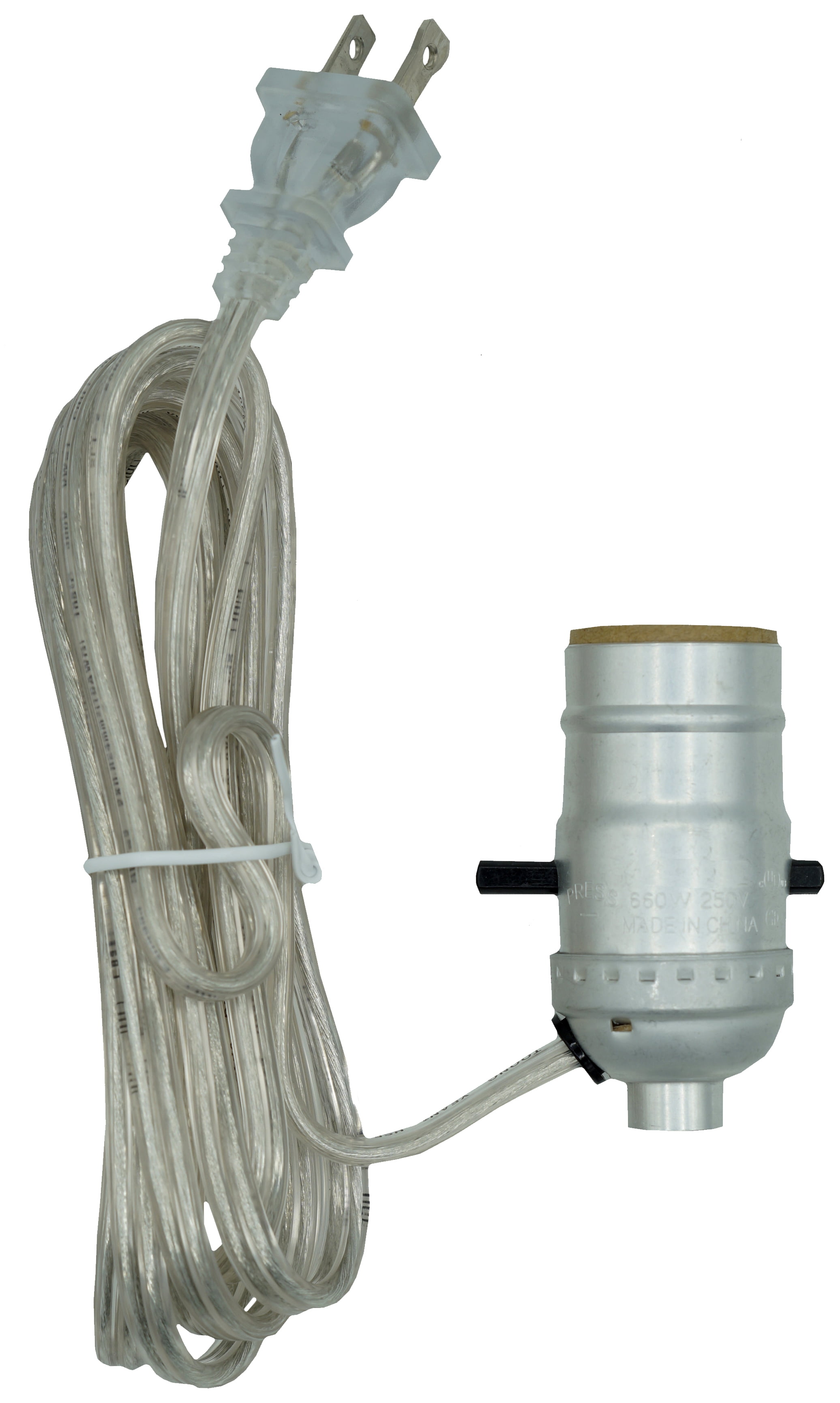 3-way socket 8' silver cord    TD-397S Silver lamp kit 
