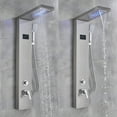 thumbnail image 5 of Stainless Steel LED Shower Panel Rain&Waterfall Tower Spa Massage Jets W/Spray, 5 of 12