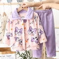 thumbnail image 3 of Pijamas de franela para niñas, forro polar grueso de invierno, ropa de casa de vellón coral para niñas, traje de otoño e invierno para niños, 3 of 6