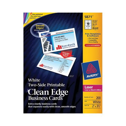 Avery 5871 Labels - Laser Clean Edge Business Cards White Matte 10 Avery 5871 Labels - Laser Clean Edge Business Cards White Matte 10