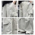thumbnail image 6 of JSCDRPDWL Boys Girls Cargo Pants Oversized Wide Leg Parachute Pants Lightweight Quick Dry Drawstring Hiking Trousers with Pockets Loose Fit Open Bottoms, 6 of 9