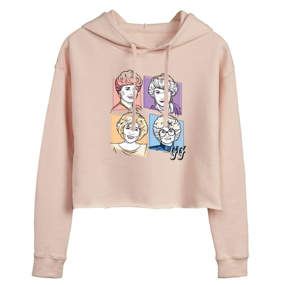 Golden Girls - Golden Girls Character Grid - Juniors Cropped Pullover Hoodie