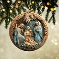 thumbnail image 4 of Lwlmwt Jesus Nativity Scene Christmas The Nativity Day Pendant Wood Christmas Window Pendant Christmas Hanging Ornament for Porch, 4 of 6