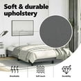 thumbnail image 4 of vidaXL Queen Bed Frame, Fabric Upholstered Platform Bed Frame, Dark Gray, No Mattress, 4 of 9
