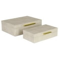 thumbnail image 5 of Home Decorative Lusan Cream Faux Shagreen Rectangular Storage Box Set, 5 of 7