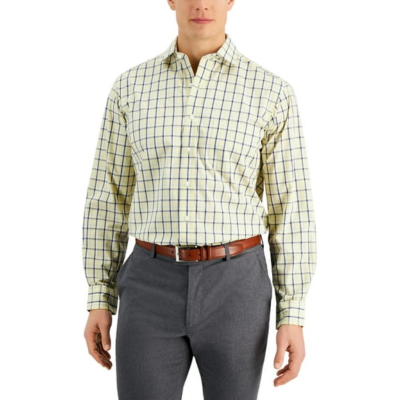 Club Room Mens Plaid Regular Fit Button-Down Shirt