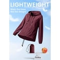 thumbnail image 5 of American Trends Plus Size Women Waterproof Rain Jacket with Hood Packable Lightweight Windproof Raincoat with Pockets Wine Red 3XL, 5 of 7
