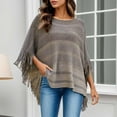 thumbnail image 4 of Womens Scarf Winter Clothing for Women Splice Poncho With Tassels Plush Shawl Scarf Fringed Wraps Sweater Pullover Cape Gifts for Women Sweater Tassel Hem Shawl Wrap Cloak, 4 of 4