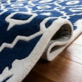 thumbnail image 6 of SAFAVIEH Chatham Ethan Geometric Wool Area Rug, Dark Blue/Ivory, 5' x 5' Round, 6 of 11