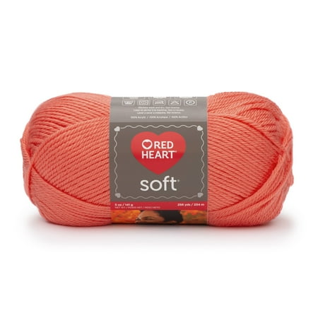 Red Heart® Soft™ #4 Worsted (Medium) Acrylic Yarn, Coral 5oz/142g 256 Yards