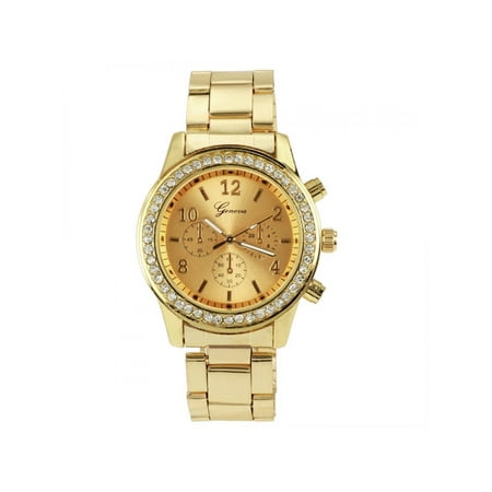 Concord Stainless Steel Wrist Watch - Women Round Bracelet Crystal Analog Quartz Wrist Watch Stainless Steel Bracelet