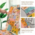 thumbnail image 5 of Yayeee 2 Pack Dining Chair Covers Stretch Parson Chairs Slipcovers Seat Protector, Orange Cityscape Painting, 5 of 6