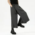 thumbnail image 5 of SSAAVKUY Men's Fashion Wide Leg Culottes Pants, Baggy Casual Elastic Waist Loose Streetwear Pants with Pockets Dark Gray 18, 5 of 8