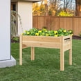 thumbnail image 2 of Costway 48" Wood Raised Garden Bed w/Tool Hook Elevated Planter Stand w/Funnel Design, 2 of 10