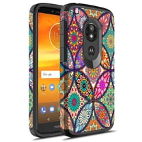 Moto E5 Play Case, Moto E5 Cruise Case,KAESAR Slim Hybrid Dual Layer Shockproof Hard Cover Graphic Fashion Cute Colorful Silicone Skin Cover Armor Case for Moto E5 Play (Colorful Mandala)