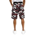 thumbnail image 2 of G-Style USA Men's Relaxed Fit Belted Camo Cargo Shorts - Burgundy/White - 30, 2 of 6