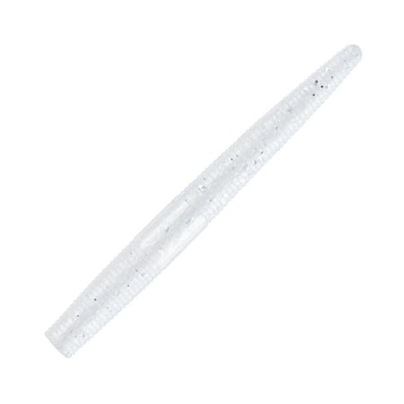 YUM Texas Rigged Wacky Dinger Worm Bait 3 In Pearl Silver Flake 12/Pk YDG381