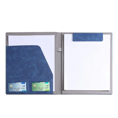 Professional Leather Portfolio Folder with Magnetic Closure, A4 Business Padfolio with Card Slots, Executive Conference Document Organizer, Sales Contract Presentation Holder