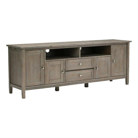 Atlin Designs Transitional Wood TV Stand for TVs up to 72" in Distressed Gray