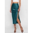 thumbnail image 7 of PRETTYGARDEN Womens Satin Skirt Summer Silk Business Casual High Waisted A Line Flowy Work Wedding Cocktail Midi Skirts, 7 of 7
