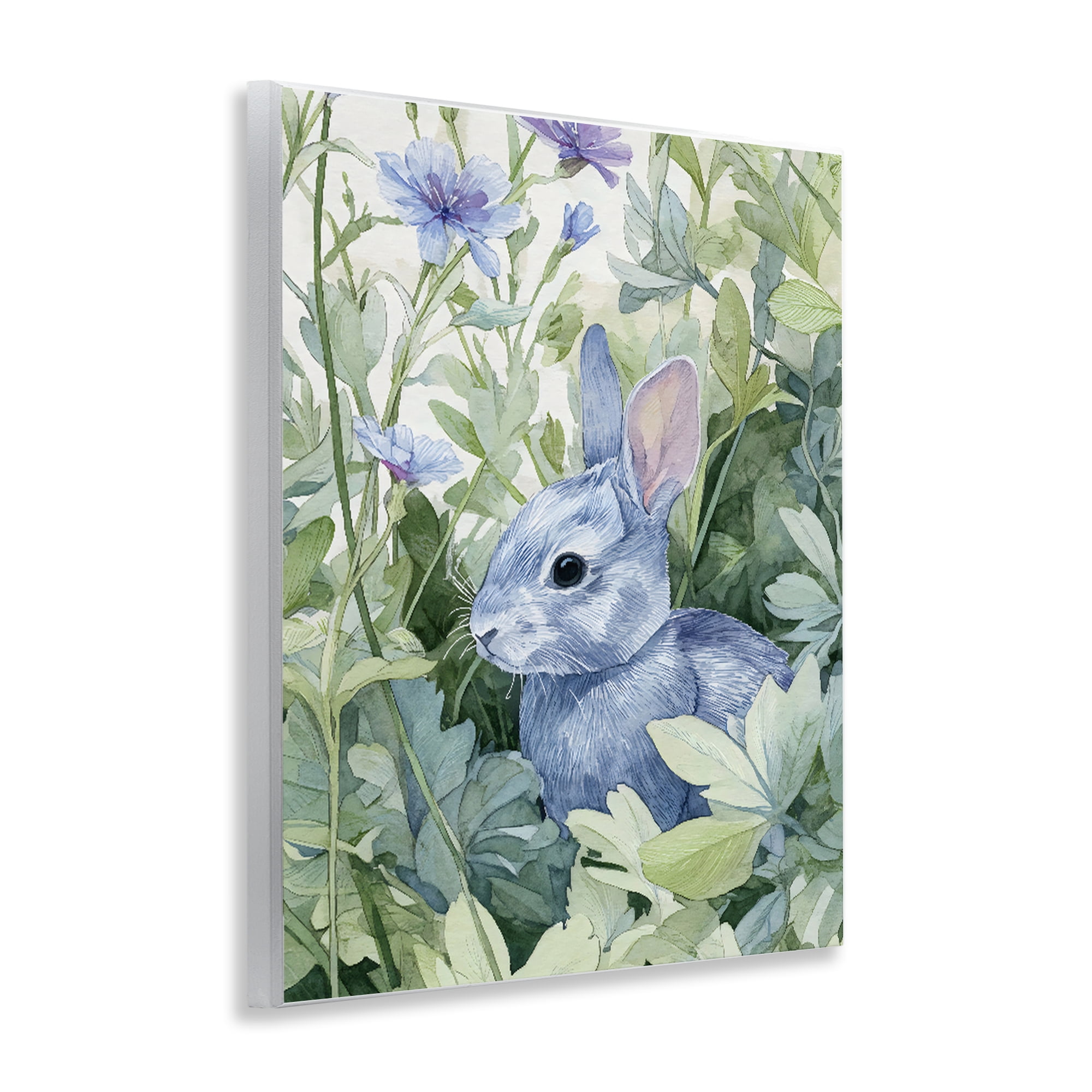 Stupell Industries Blue Bunny Among Leaves Wall Plaque Art, design by Franklyn Gregory