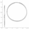 thumbnail image 2 of 14K White Gold Diamond Cut Square Tube Endless Hoop Earrings, 2 of 2
