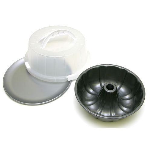 BakerEze 3-Piece Nonstick Bundt-Form Baking Pan and Serving Set