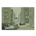thumbnail image 3 of Jazz Music Cutting Board, Illustration of a Guitarist in an Old Street of New York Buildings Music Cityscape, Decorative Tempered Glass Cutting and Serving Board, Small Size, Beige, by Ambesonne, 3 of 5