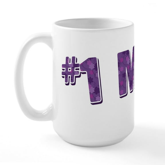 CafePress - Snoopy Mom Is #1 Large Mug - 15 oz Ceramic Large White Novelty Mug