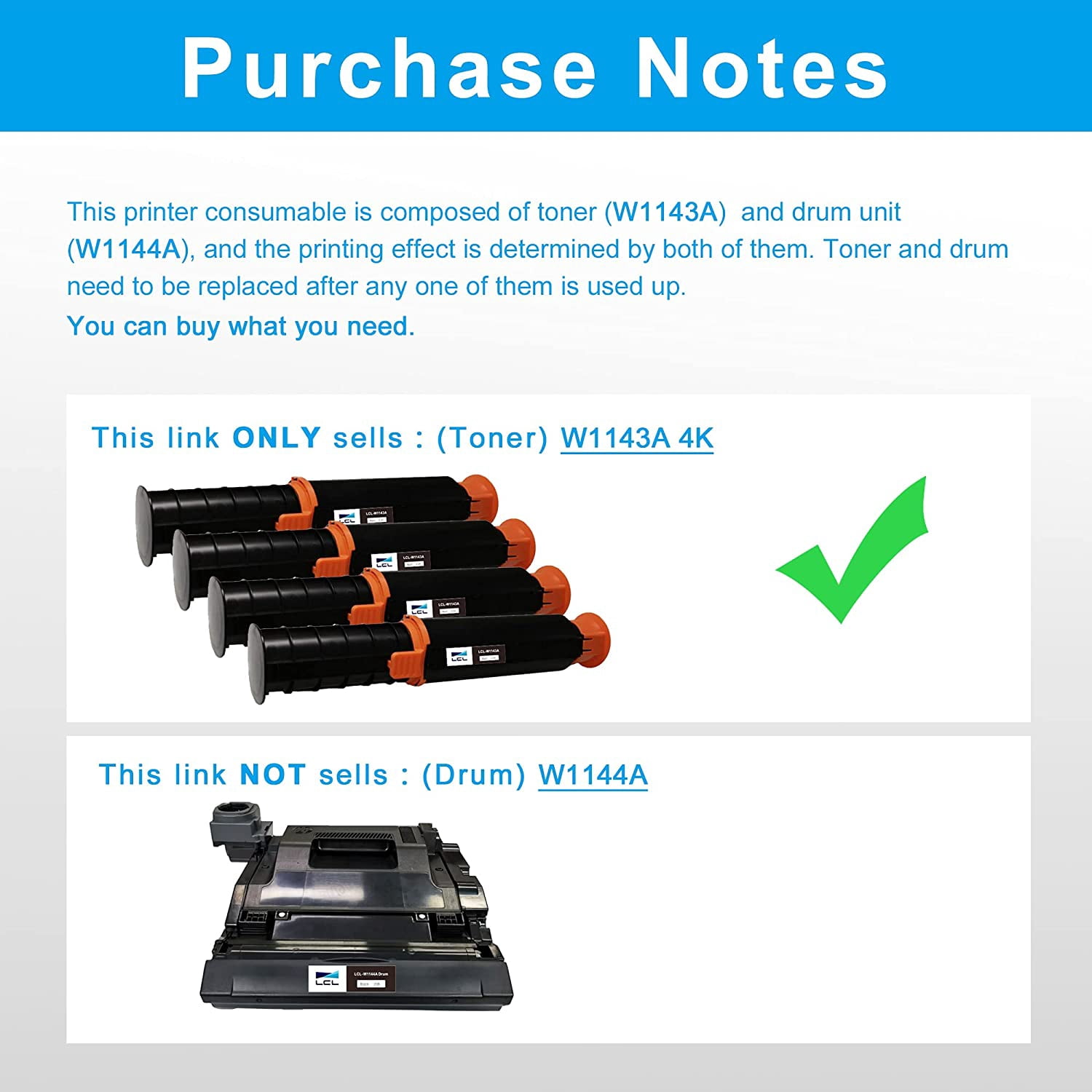 LCL Compatible for HP 143A W1143A W1143AD (4-Pack, Black) Toner Cartridge  for HP Neverstop Laser MFP 1201n 1202w 1202nw | Walmart Canada