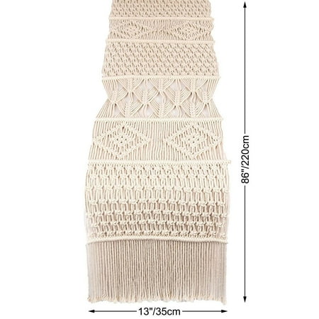

table runner Macrame Table Runner Boho Wedding Table Decor Handwoven Vintage Farmhouse Bohemian Dining Room Style Decorations