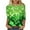 Green, variant on Zedker St Patty's Day Shirt Women 2026 Casual Plus Size 3/4 Sleeve Irish Clover Shirts Funny Saint Patrick's Tunic Tops