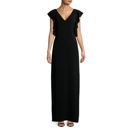 Ruffle-Sleeve Maxi Dress