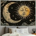 thumbnail image 2 of Shiartex  Sun and Moon Tapestry, Aesthetic Black Dark Spiritual Tapestries Mystic Burning Sun with Clouds Star Wall Hanging decor for Bedroom 60x50inch, 2 of 6