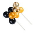 thumbnail image 4 of Cake Topper Home Wedding Party Cake Balloon Ribbon Straws Decoration Pastry Decor Black Gold Glitter Balloon, 4 of 9