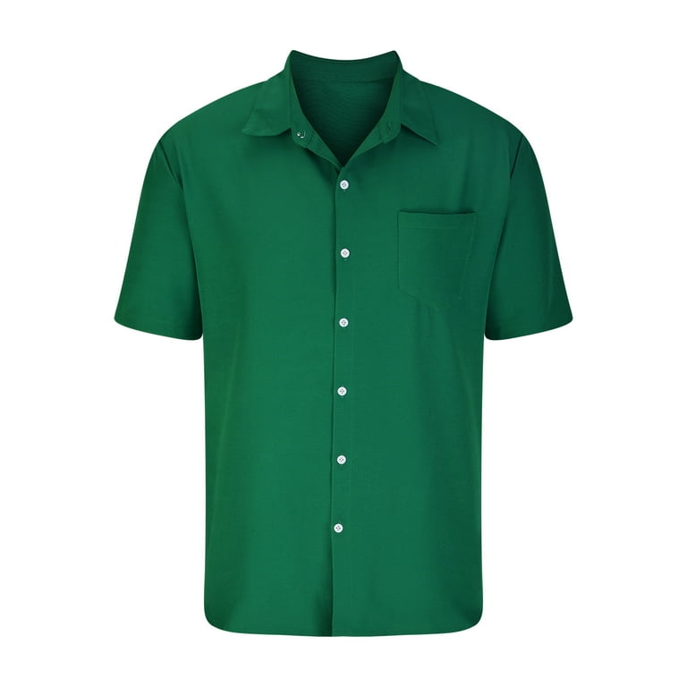 Green button up hotsell shirt short sleeve