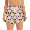 thumbnail image 2 of Picia Panda Avocado Pattern Women's 2 in 1 Athletic Running Shorts High Waisted Workout Casual Gym Sweat Shorts with Comfy Liner Zipper Pockets-Medium, 2 of 9