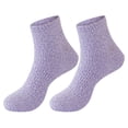 thumbnail image 2 of Purple Socks Women Fuzzy Fluffy Cozy Slipper Socks Warm Soft Winter Plush Home Sleeping Socks, 2 of 6