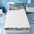 thumbnail image 4 of Erosebridal Marine Beach Zipper Twin Comforter Sets with Fitted Sheet and 2 Pillowcases, Hawaii Starfish Seashell Zipper Bedding Set, Reversible, 4 of 7