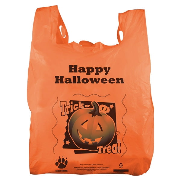 Reusable Plastic Halloween Bags for TrickorTreating Pack of 100