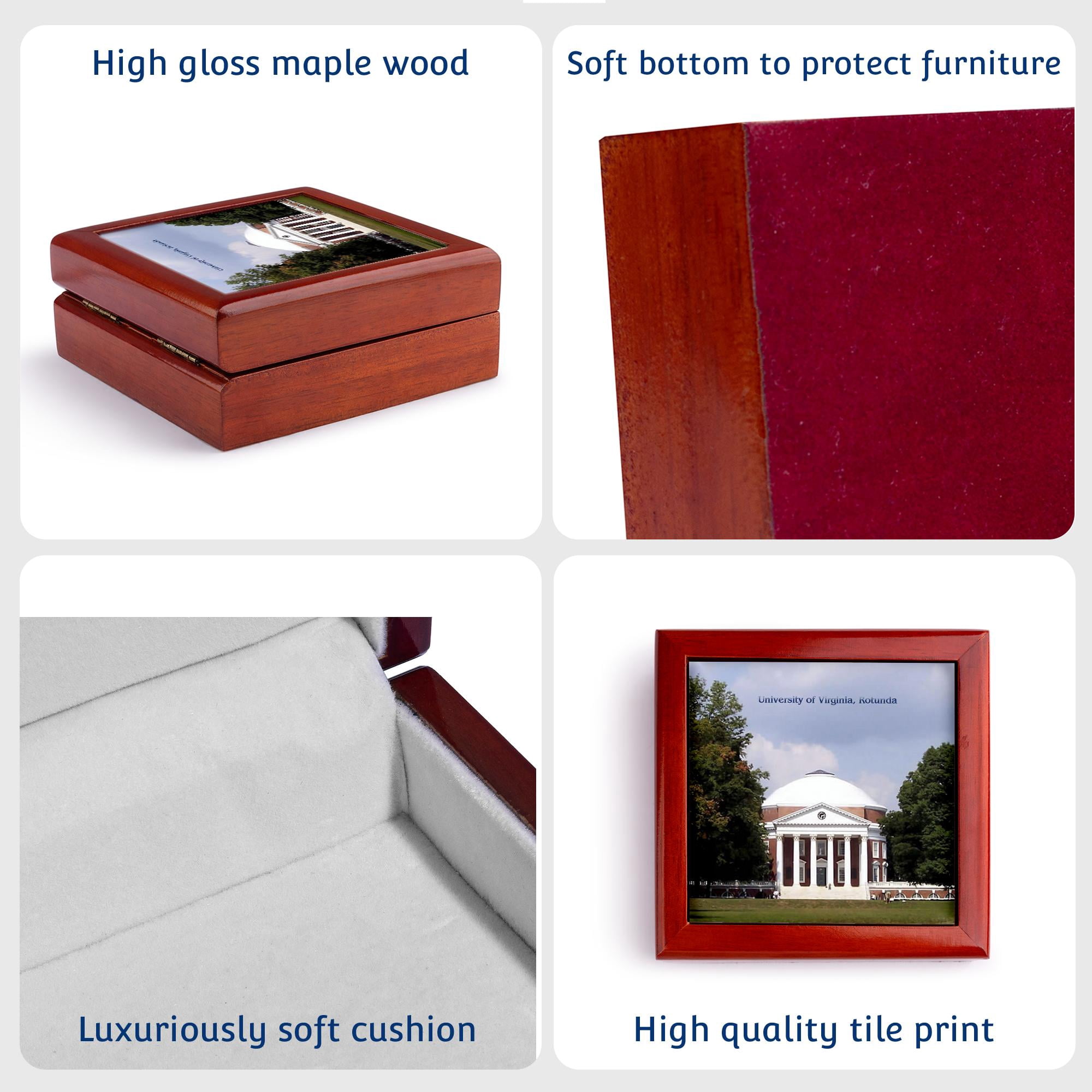3dRose, Virginia, Rotunda, Jewelry Box 5.5x5.5 inch with 4 inch tile