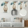 thumbnail image 4 of Designart "Llama Shielded by an Umbrella on a Rainy Day" Animals Llama Metal Wall Art Prints, 4 of 5