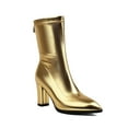 thumbnail image 6 of YLYL Women's Ankle Boots Pointed Toe Chunky High Heel Slip-on Zip up Stretchy Winter Dress Shoes, 6 of 8