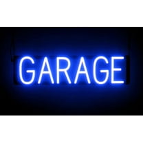 SpellBrite GARAGE LED Sign for Business. 24.1" x 6.3" Blue GARAGE Sign Has Neon Sign Look With Energy Efficient LED Light Source. Visible from 500  Feet, 8 Animation Settings.
