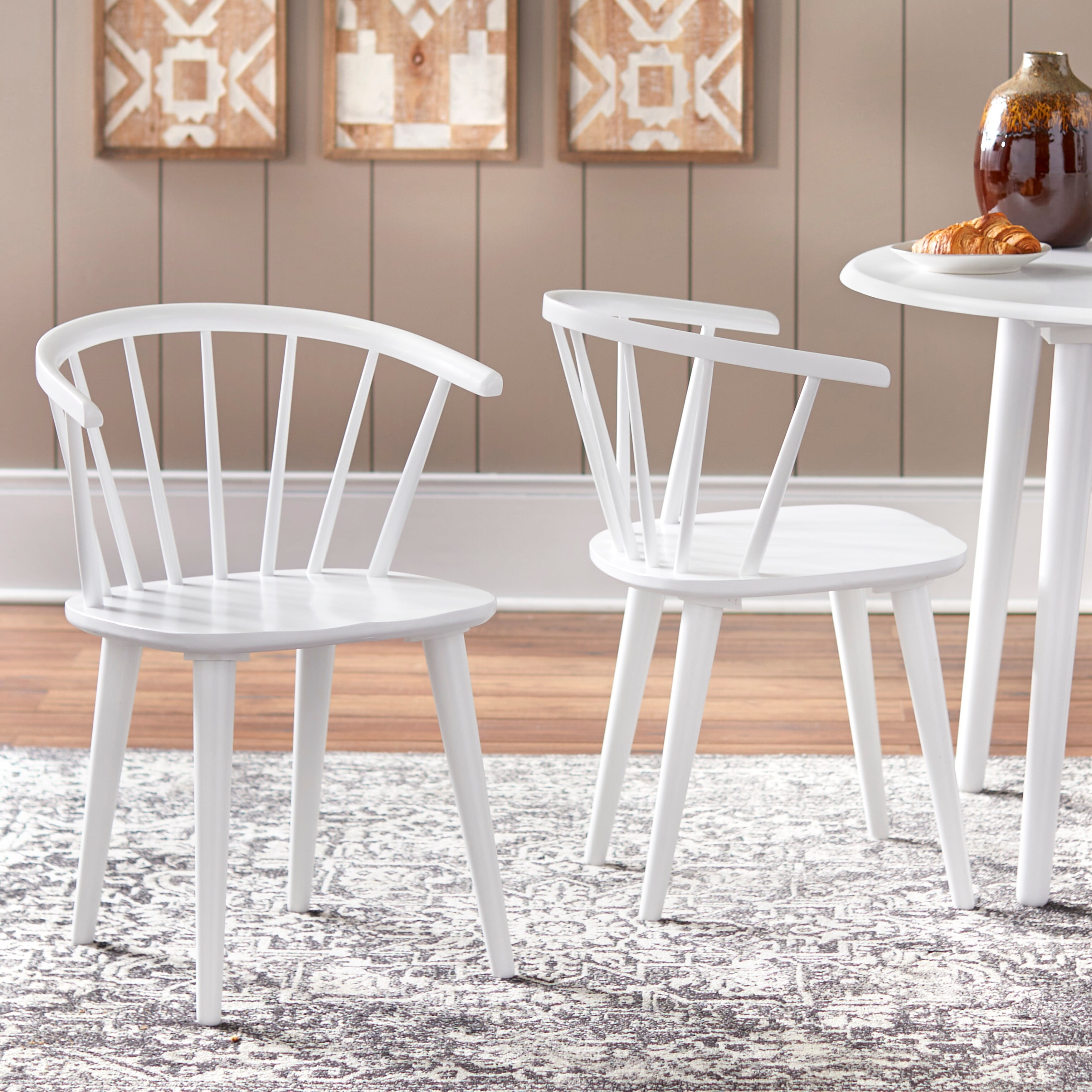 Simple white 2025 dining chairs