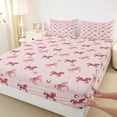 thumbnail image 3 of Homewish Rustic Western Cowgirl Bed Sheets,Farmhouse Horseshoe Horse King Sheets,Pink Stras Print Sheet Set For Girls Teens,Microfiber Bedroom Decor,4-Piece, 3 of 7