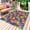 Purple, variant on Colorful Geometric Outdoor Rug 5x8 Ft - Reversible Patio Rug Outdoor Camping Rugs, Modern Multicolor Abstract Motifs Washable Indoor Outdoor Area Rugs, Non-Slip Outdoor Carpet Runner for Deck/Porch
